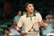 Brandon Nakashima celebrates after defeating Christopher Eubanks during Day 5 of the Fayez Sarofim & Co. U.S. Men's Clay Court Championship - Source: Getty
